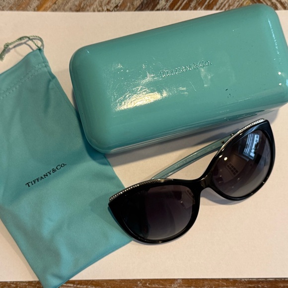 Tiffany & Co. Accessories - Tiffany & Co. Black Sunglasses with Teal Case